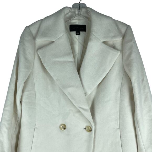 Ann Taylor Wool Blend Double Breasted Long Coat White Size S - Picture 4 of 10